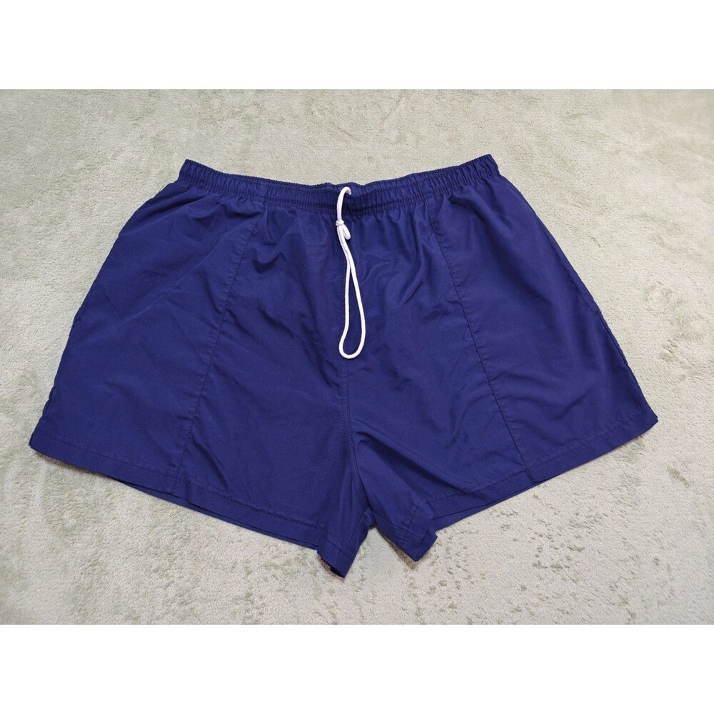 HEAD Mens XL Navy Blue Running Shorts Swim Trunks Made In USA Drawstring Mesh